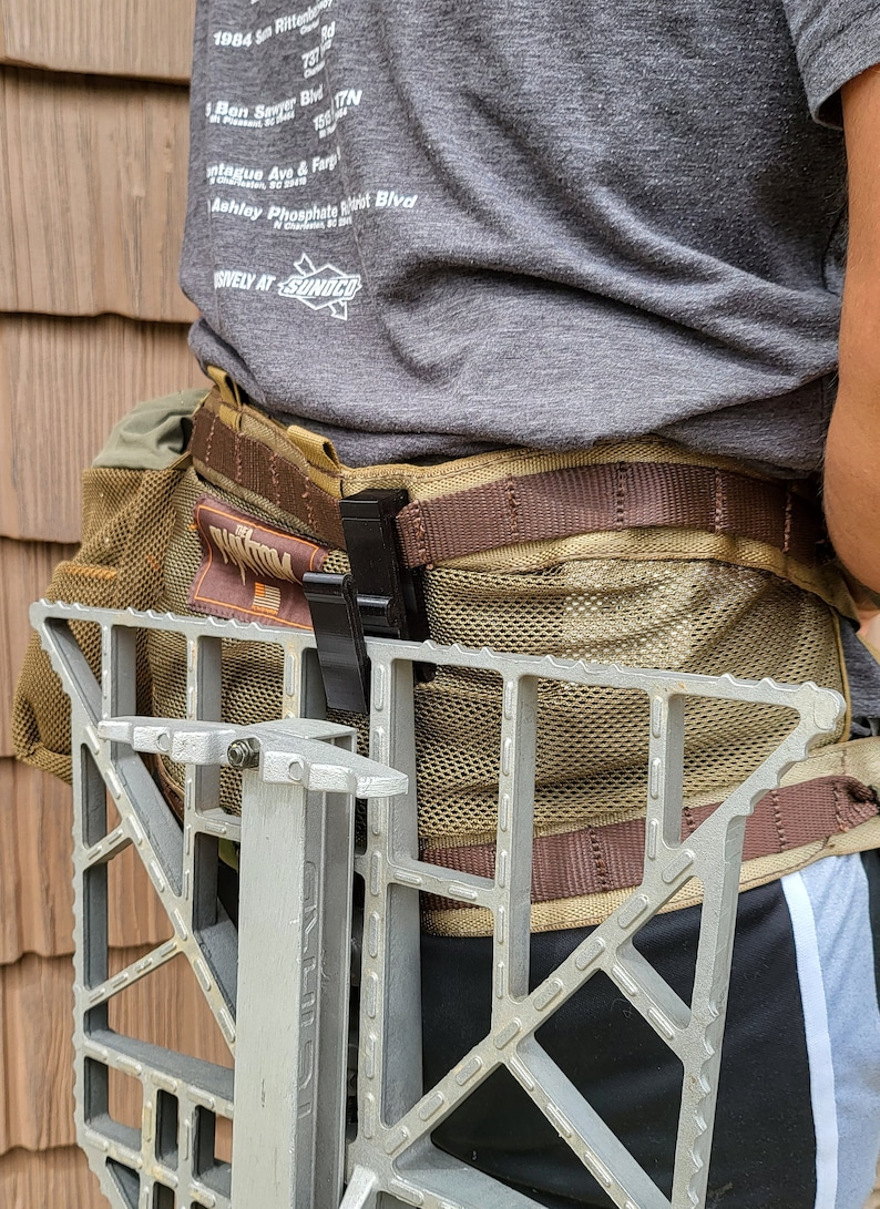 Molle Platform Belt Hook Hanger for Tethyrd Predator/XL -Trophyline EDP Platform - Saddle Hunting- (Also Web Belt) BLACK- Check for others image 1