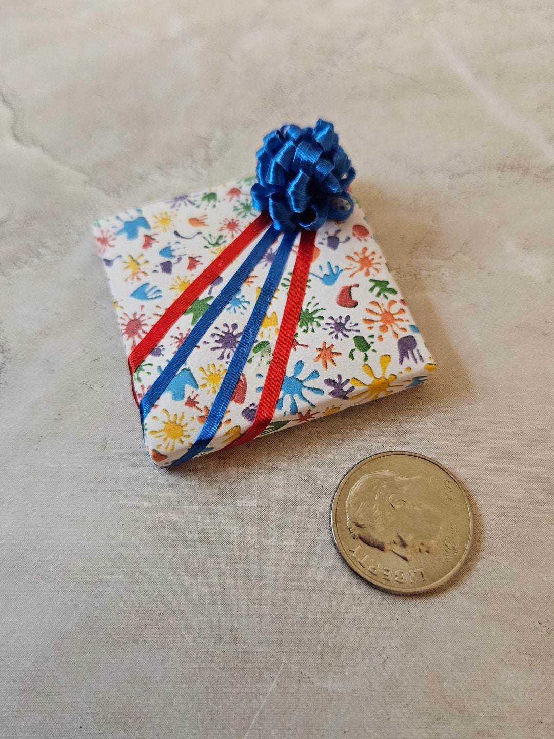 Dollhouse Miniature Tiny Present With Bow, Approx 1:12 Scale for ...