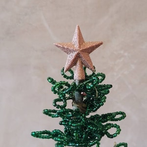 Miniature Tree Topper For Westrim, Beaded, Miniature Christmas, Dollhouse  ROSE GOLD Shimmer Star Topper 1 1/4&quot; Handmade (#44)