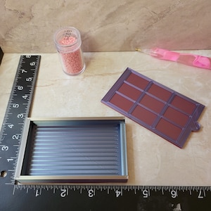 The BELLA Maxi Lined Diamond Painting Drill tray w/ sliding lid, diamond art painting- 2 1/2" x 4" x 1/2" Twilight Rainbow (#85)