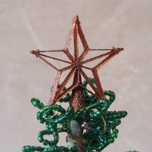 Star Tree Topper For Westrim, Beaded, Miniature Christmas / or Dollhouse Tree COPPER LACE Star Tree Topper* - 1 1/2&quot; Handmade (#28)
