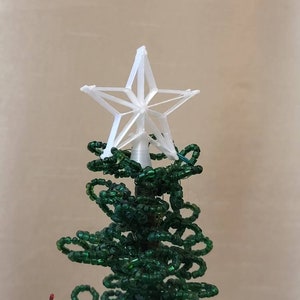 Star Tree Topper For Westrim, Beaded, Miniature Christmas / or Dollhouse Tree WHITE Satin LACE Star Tree Topper* - 1 1/2&quot; Handmade (#16)