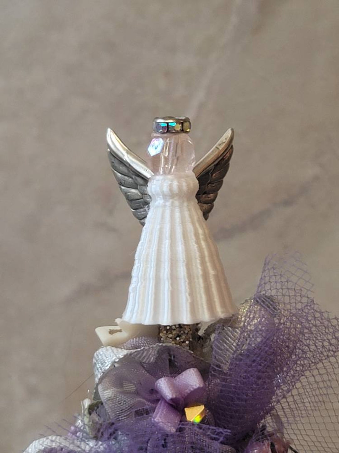 Miniature Angel Tree Topper Approximately 1 1/4 H for Westrim Beaded