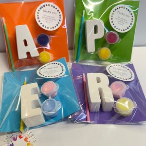 Initial Party Bags Favours - Individual Letters Craft Kit - Personalised Painting Set Party Pack - Kids Paint Gift Set  ~ Paint your Own