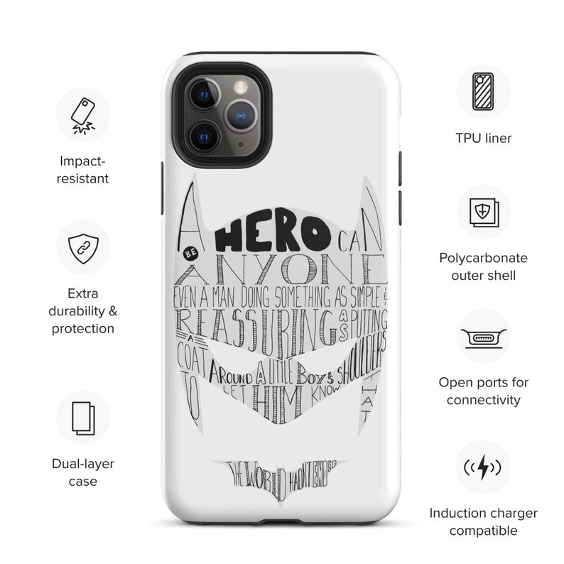 Dark Knight iPhone Case Tough Protective Cover Superhero-Inspired Design Unique Gift for Comic Fans image 4