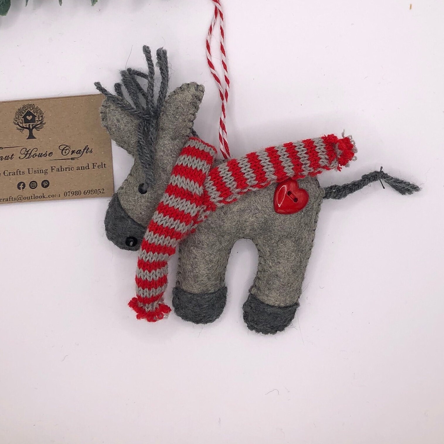 Lovely Traditional Christmas Hanging Donkey Decoration With a Twist