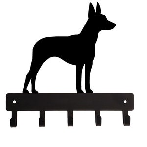 Rat Terrier Dog Key Rack with 5 Hooks - 6 inch wide | Made in the USA