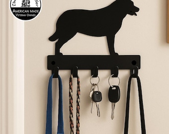 Australian Cattle Dog/ Blue Heeler Key Holder, 9-inch with 5 Hooks - Made in the USA