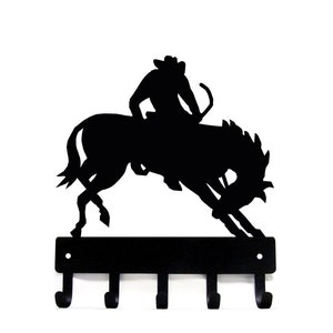 Bucking Bronco (SM) Western Rodeo Key Rack/ Hooks /  Leash Hanger -6 inch wide -