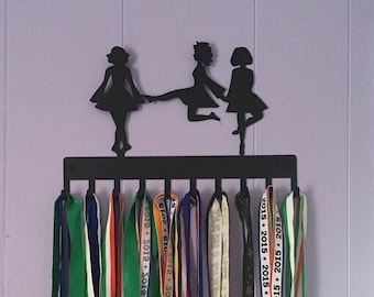 Irish Dance Trio Medal & Ribbon Hanger - 10 hooks - Gifts/ Awards- Made in USA