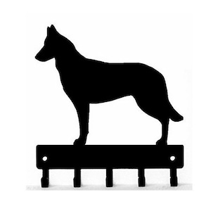 Belgian Malinois Dog Leash Hanger: 6-inch Wide Key Rack