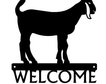 Goat Nubian Breed No Horns - Farm Welcome Sign - Metal -12 Inches