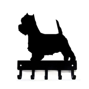 West Highland Terrier  (Lg) Dog Leash Hanger/ Key Rack Hooks - 9 inch wide - Made in USA
