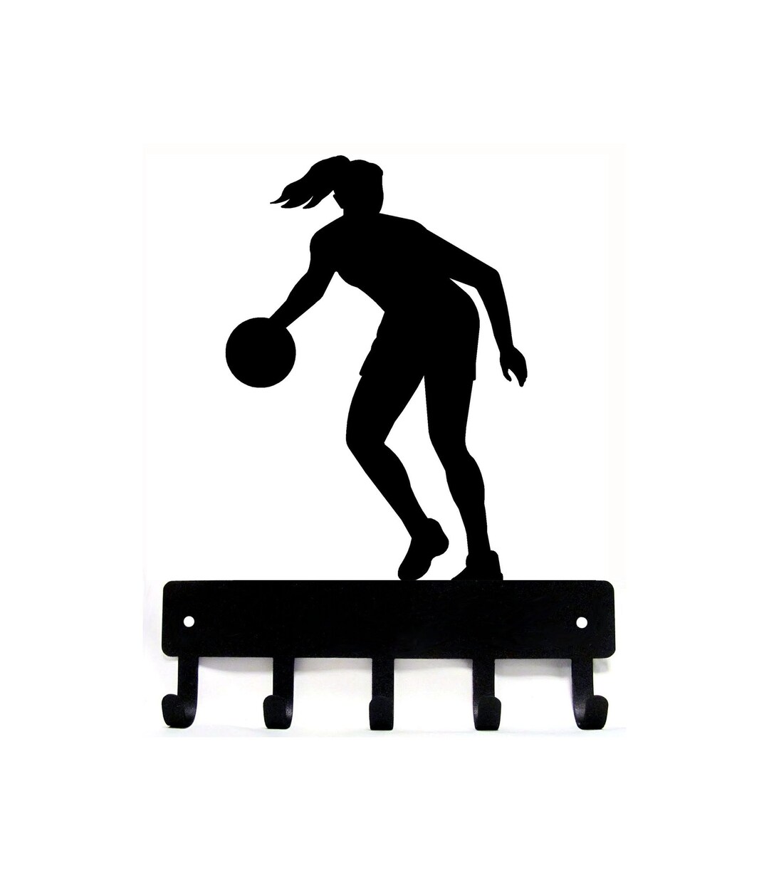 Basketball Key Racks Basketball Player Female Dribbling (sm) Key Rack Hanger - Storage Hooks ...