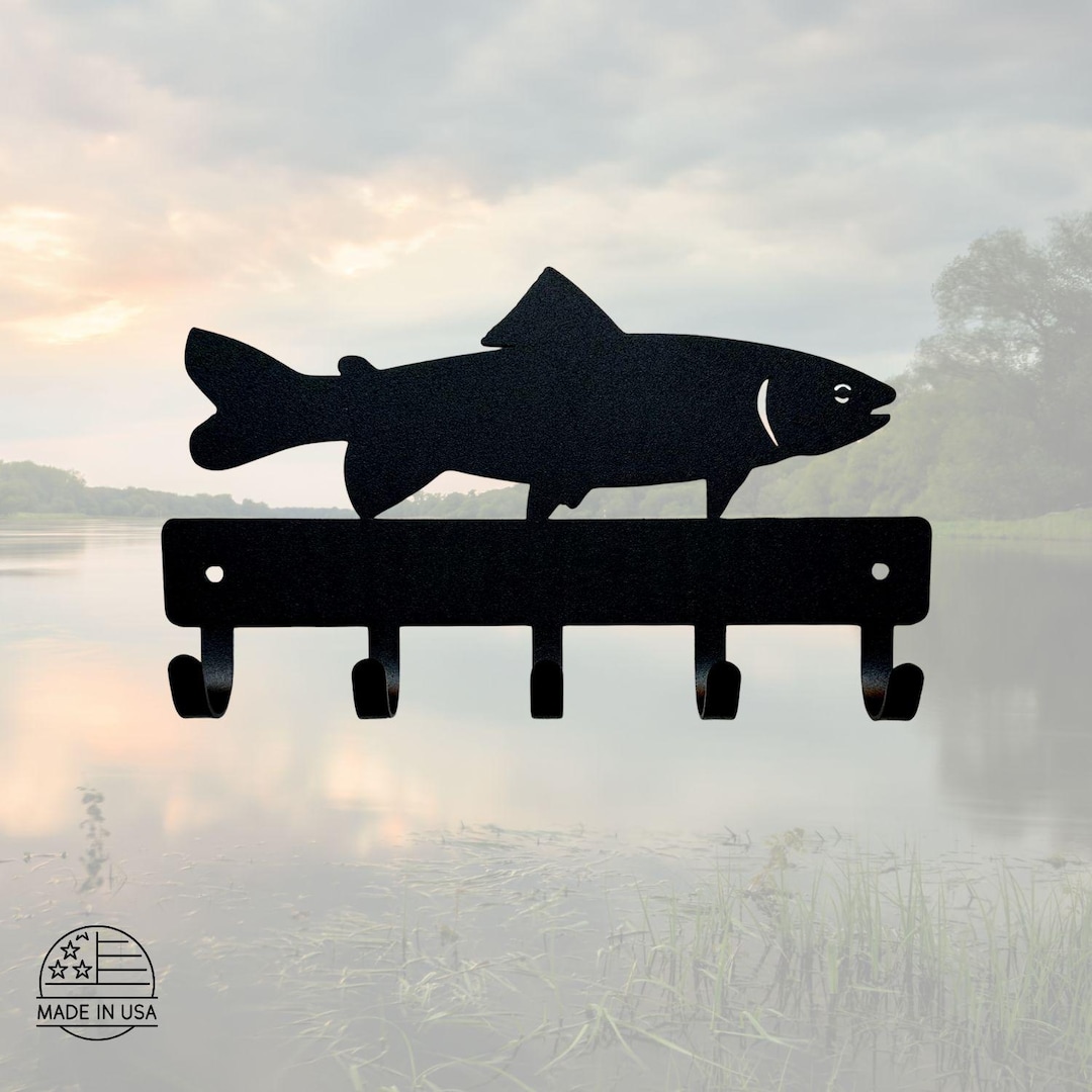 Trout Key Holder - 9 Inches Wide for Anglers - Fish Decor Made in USA ...