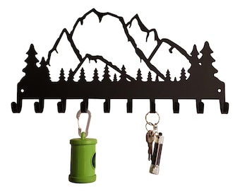Mountain #2 XL Key Rack/ Hanger with 10 hooks - 14.5 inch wide - Made in USA