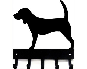 Beagle (Lg) Key Rack Hanger/ Leash hooks - Metal - 9 inches wide