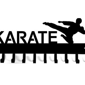 Karate Martial Arts Sport Medal & Ribbon Hanger - 10 hooks - Gifts/ Awards - Made in USA