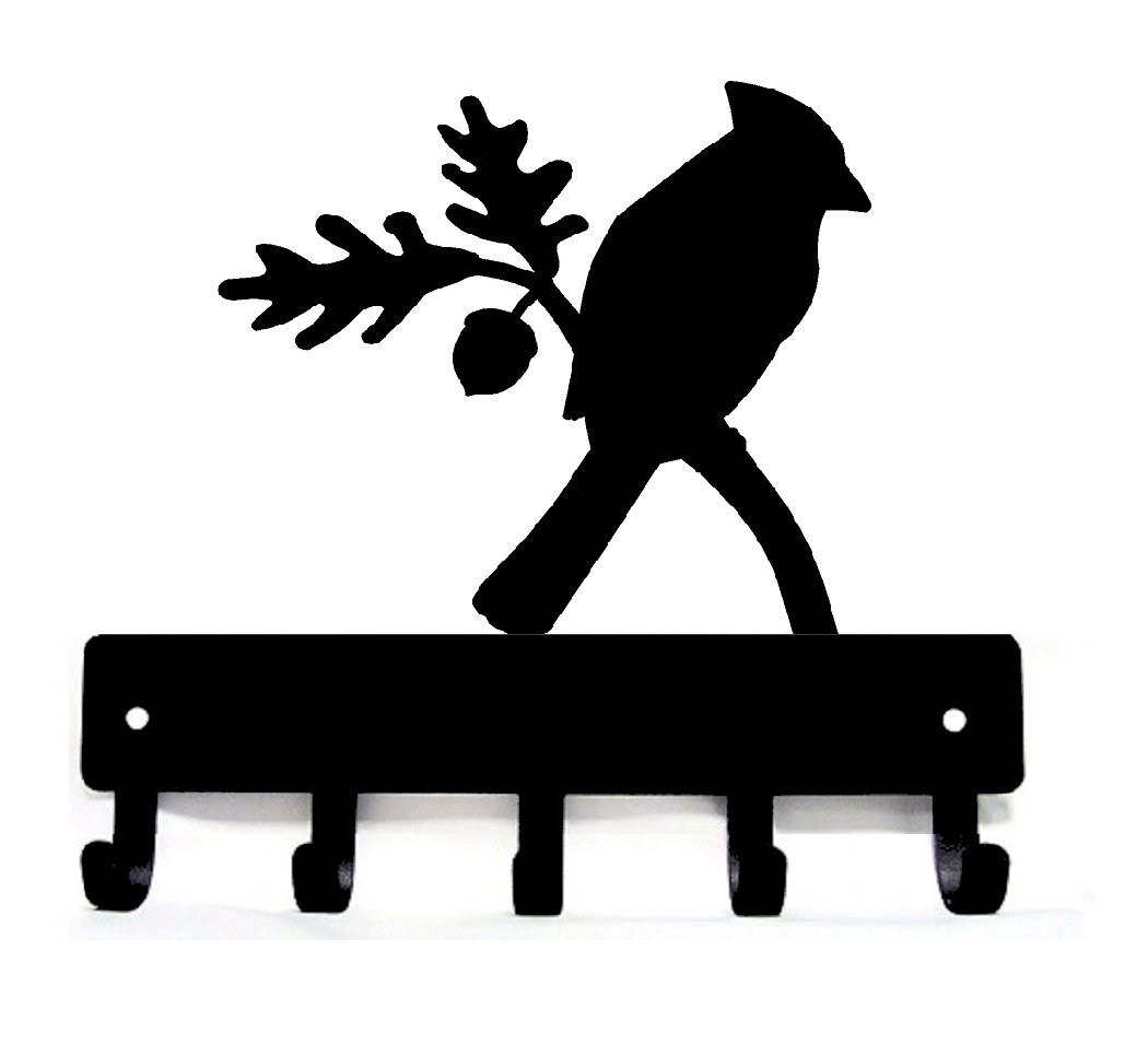 Cardinal Rack Cardinal Bird (sm ) Wildlife Key Rack Hooks - 6 Inch Wide - Made in the ...