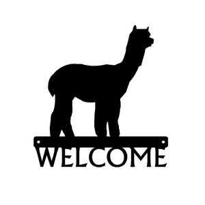 Alpaca Welcome Sign - Metal -12 inches wide- Made in the USA