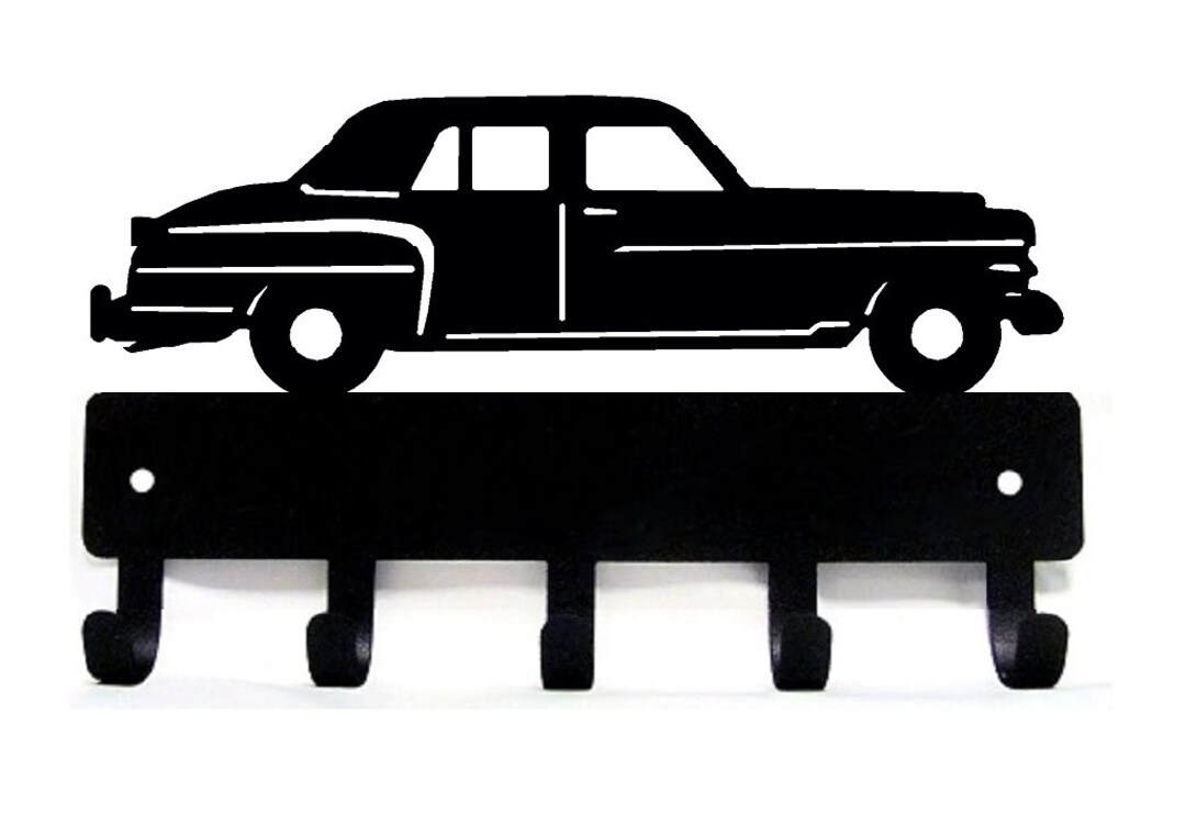 Classic Car #13 (small) Key Rack/ 5 Hooks - 6 Inch Wide - Made in the ...