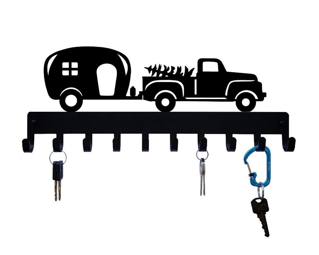 Caravan Key Rack Vintage Truck & Camper Key Rack: USA Made Steel Hanger With 10 Hooks - Etsy