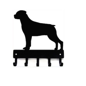 Rottweiler (Sm) Dog Leash Hanger/ Key Rack/ Hooks -Small 6 inch wide -  Made in USA
