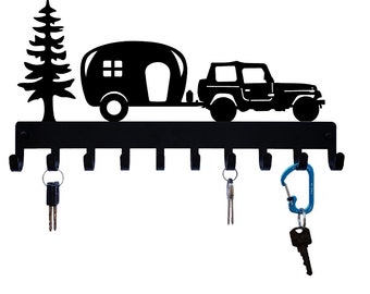 Off-Road Camper Key Rack: USA Made Steel Hanger with 10 Hooks