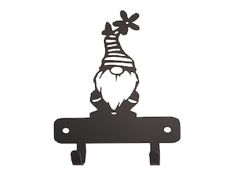 Mini Gnome Key Rack Hanger/ Leash hooks - Metal - 3.5 inches wide- Made in the USA