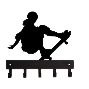 Skater F Key Rack with 5 Hooks - 9 inch wide | Made in the USA