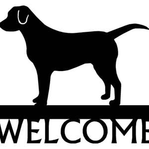 Labrador Welcome Sign - Metal -12 inches wide - Made in USA