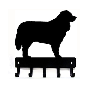 Bernese Mountain Dog (Lg) Leash Hanger/ Key Rack/ Hooks - 9 inch wide -