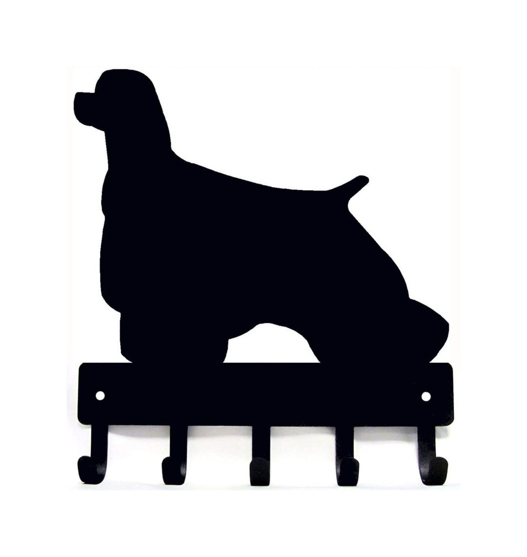 Cocker Spaniel sm Key Rack Hanger/ Dog Leash Hooks Metal 6 Inches Wide