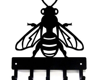 Honey Bee (Sm ) Wildlife Key RackHanger/ Storage Hooks - 6 inch wide - Made in USA