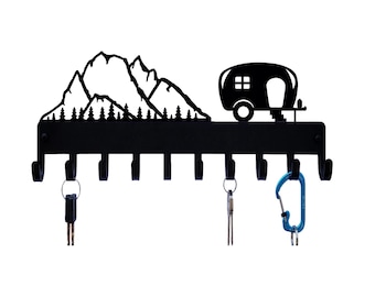 Camper Mountain Key Rack: 10 Hook Leash Hanger - Made in USA