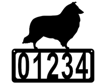 Sheltie Dog Address - House Number Sign - Made In USA