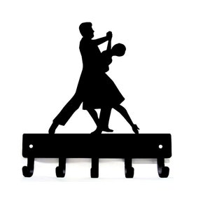 Ballroom Dancers Key Rack with 5 Hooks - 6 inch wide | Made in the USA