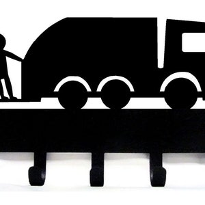 Garbage Truck (Small) Key Rack/ Hooks - 6 inch wide - Made in the USA