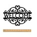 Vine Scroll WELCOME Sign #2, Wall Mounted Metal Art Cut Out - 12 Inches ...