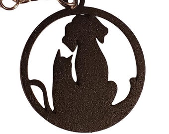 Cat & Dog Metal Keychain - Made in the USA