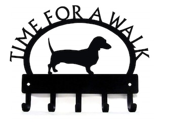 Time for a Walk - Dachshund Leash & Key Hanger - Made in the USA
