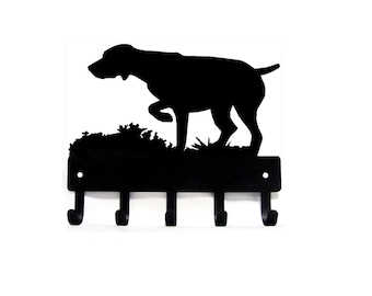 German Shorthaired Pointer GSP Dog Leash Hanger: USA Made Key Rack, 9-Inch Wide