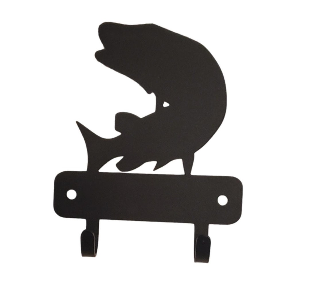 Muskie Fish Mini Key Rack: Metal Leash Hanger, USA Made - Etsy