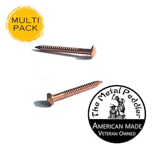 Real Copper Decorative Nails - 11 Gauge, 1.25&quot; Long Threaded Shank - Pack of 10 - Made in USA