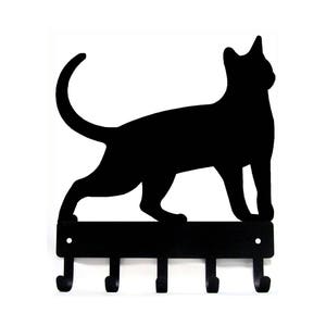 Posing Cat - Kitten #17  Leash Hanger/ Key Rack/ Hooks -Small 6 inch wide -