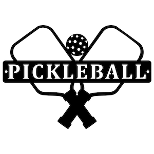 Pickleball Metal Wall Art Sign Plaque 12 x 8.38 inches - Made in the USA