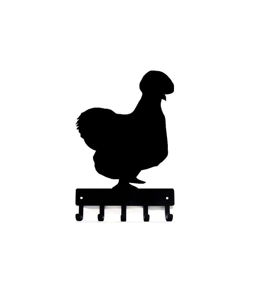 Chicken Key Rack Silkie Chicken Key Rack: Metal Leash Hanger, Farmhouse Decor, 6-inch ...
