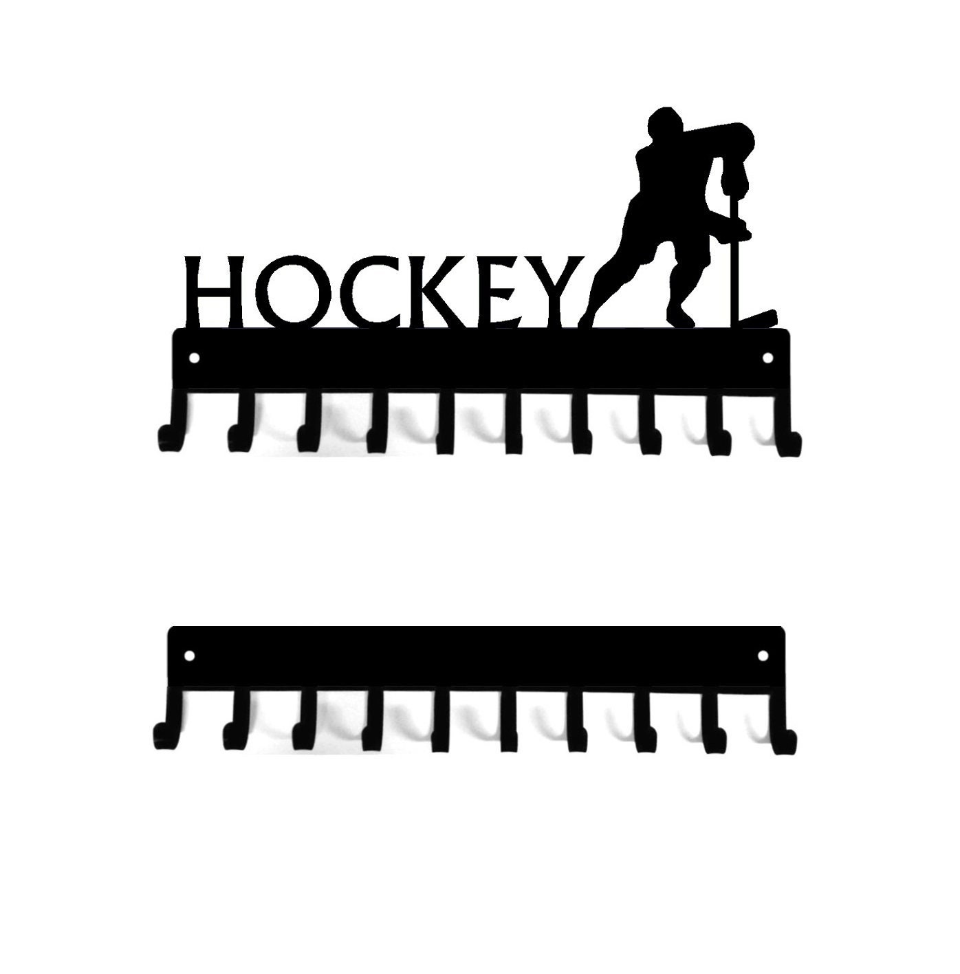 Hockey Medal Rack/ Key Holder or storage hanger 10 hooks 