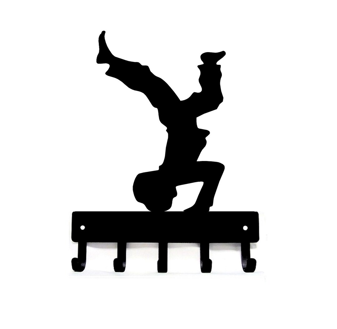 B-boy Dance Key Rack: Metal Hanger With 5 Hooks, 6-inch Wide - Etsy