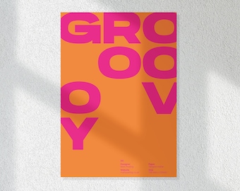 Groovy typography A5 print